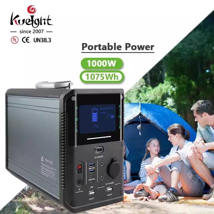 ক্যাম্পিং সরঞ্জাম সরবরাহের জন্য 1000w পোর্টেবল পাওয়ার স্টেশন সোলার জেনারেটর লিথিয়াম ব্যাকআপ ব্যাটারি