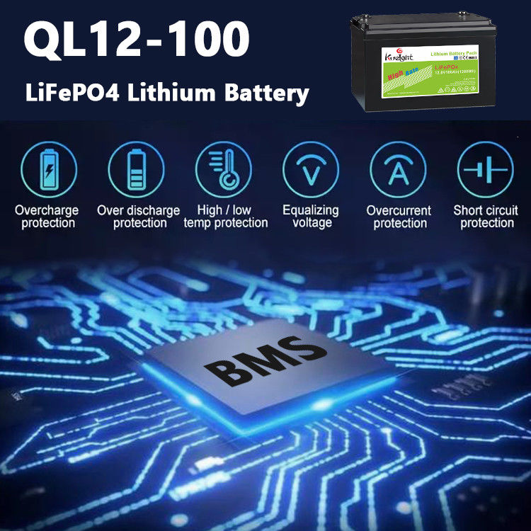 সৌরজগতের জন্য Bms 100ah 12.8v Lifepo4 ডিপ সাইকেল ব্যাটারি লিথিয়াম আয়ন